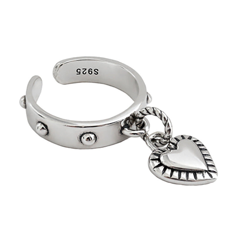Niche retro love ring heart-shaped ring cute ring