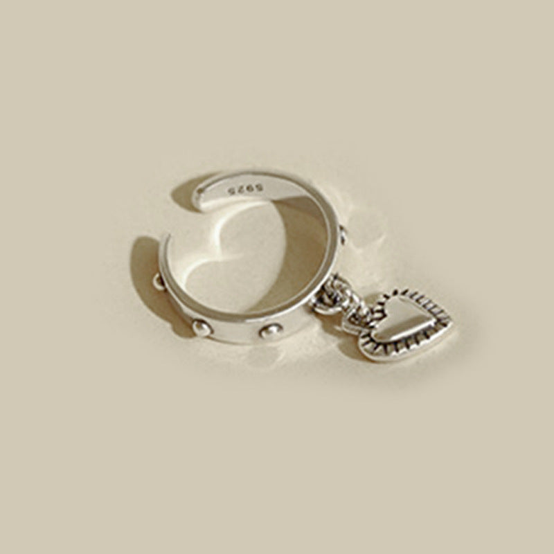 Niche retro love ring heart-shaped ring cute ring