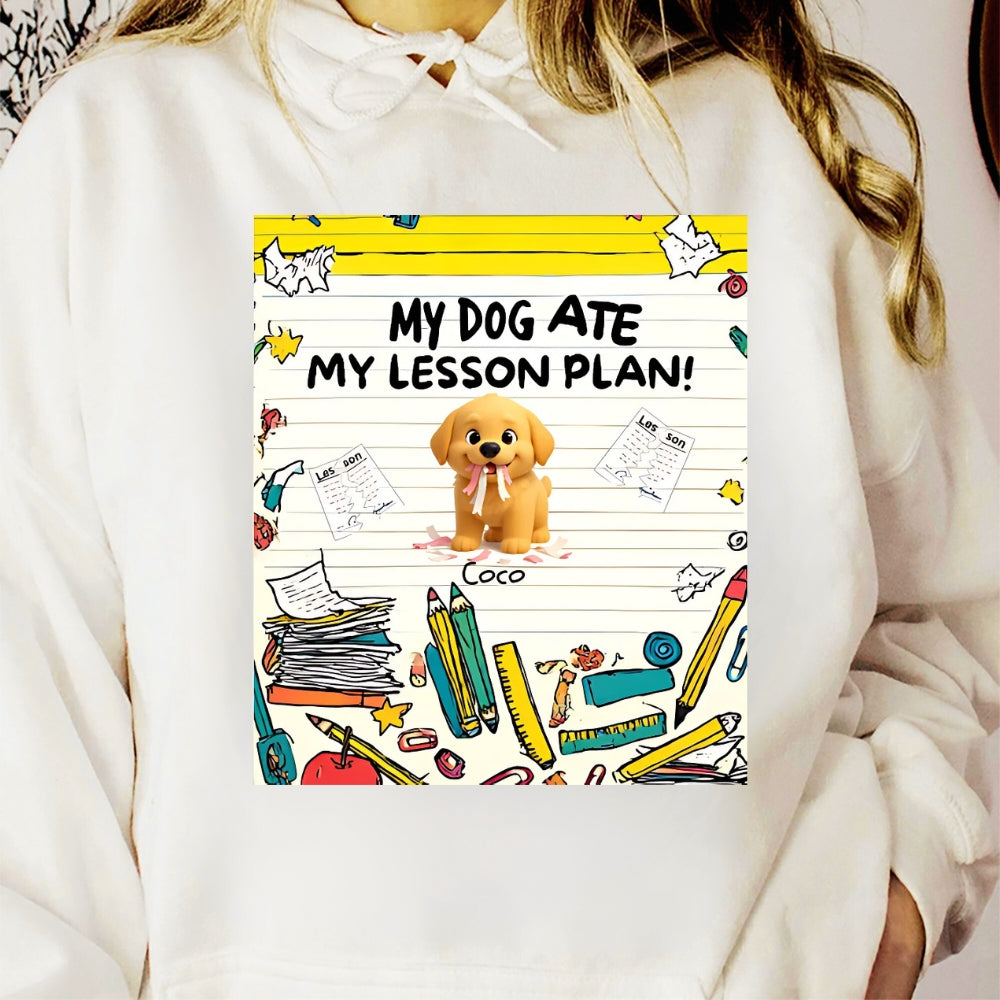 Personalized My Dog Ate My Lesson Plan - Unisex Heavy Cotton Tee