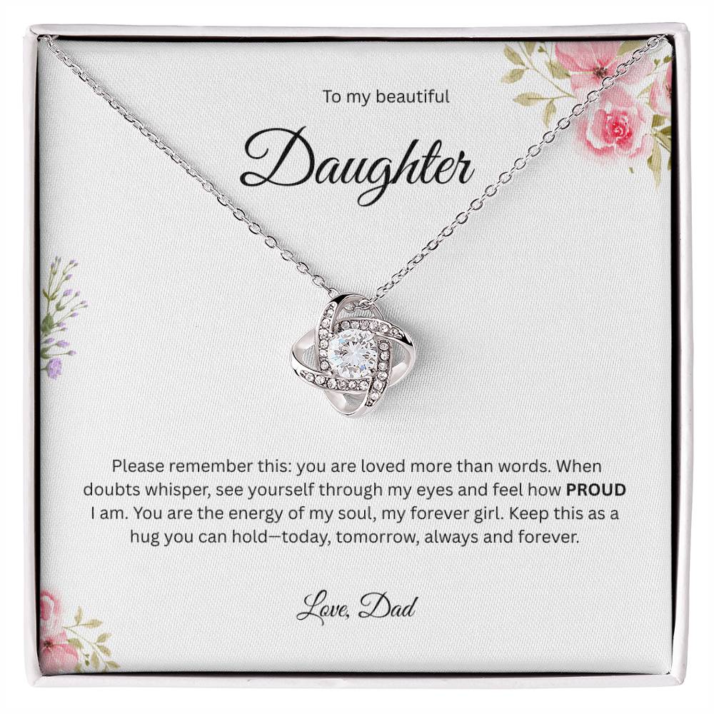 To My Beautiful Daughter - Please Remember This Love Knot Necklace