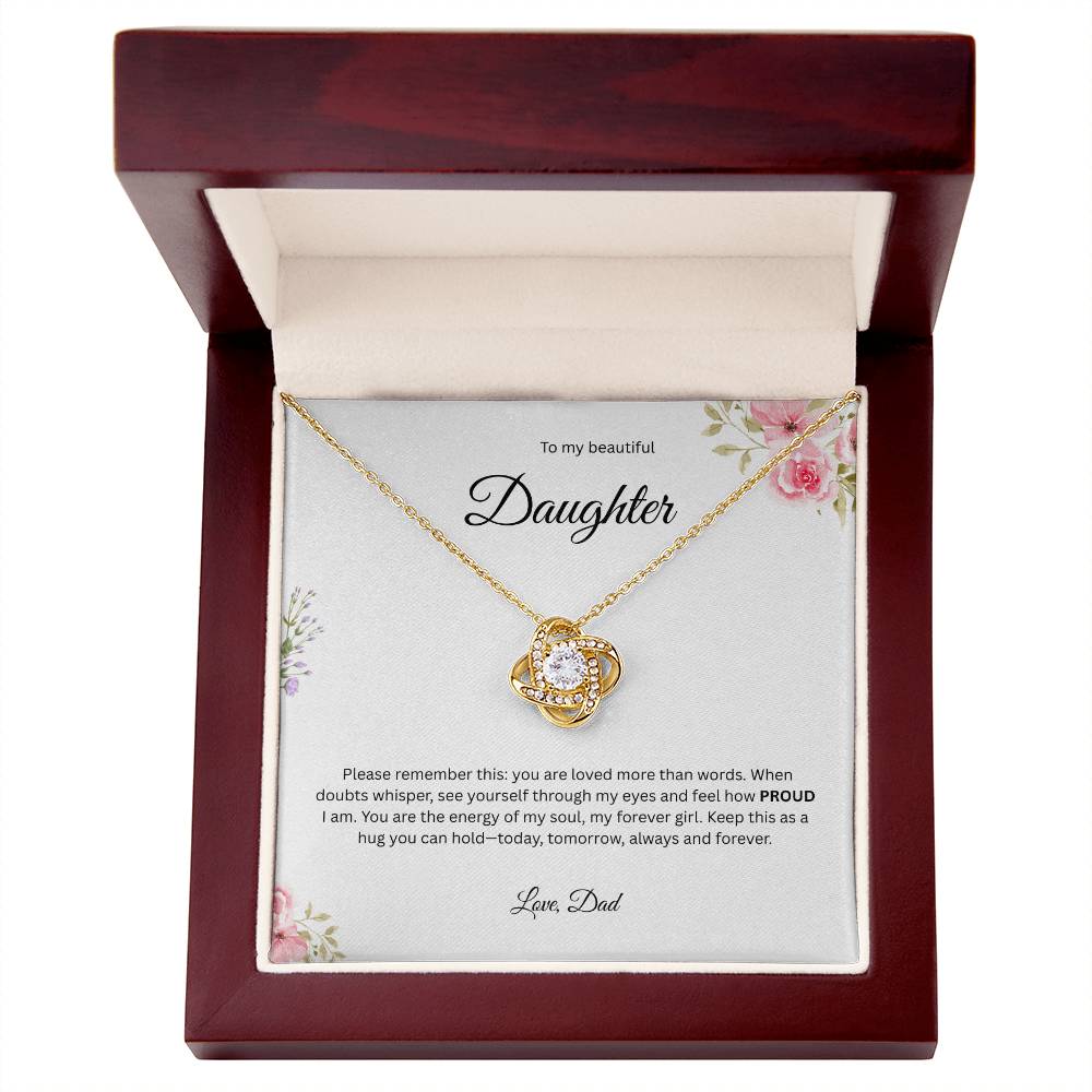 To My Beautiful Daughter - Please Remember This Love Knot Necklace