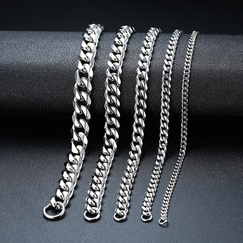 Gold Cuban Link Chain Six-sided Bracelet