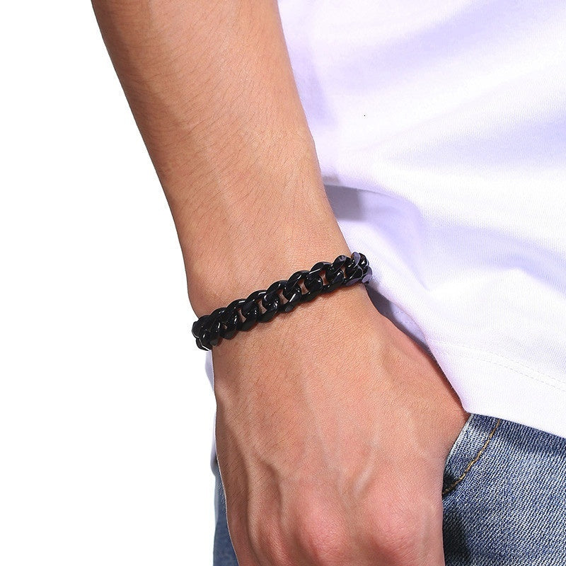 Gold Cuban Link Chain Six-sided Bracelet