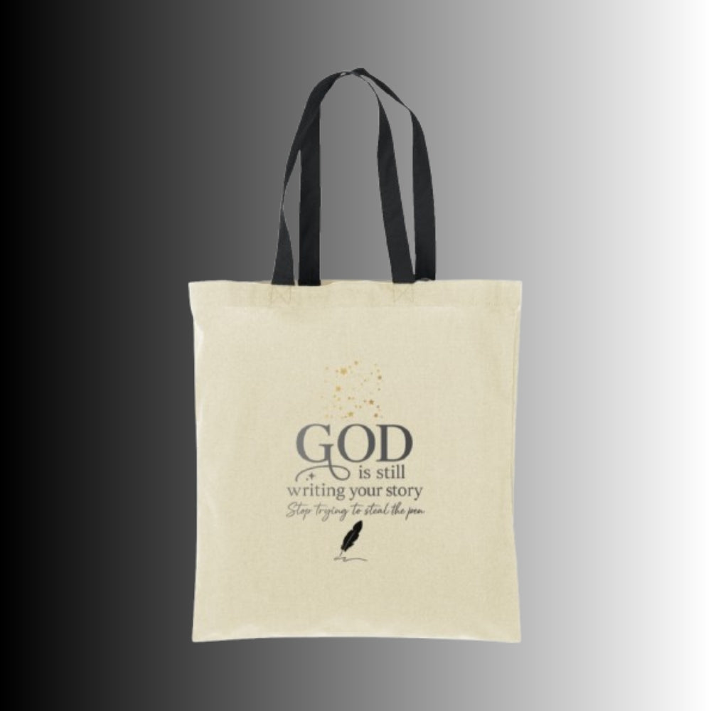 GOD Is Still Writing Canvas Tote