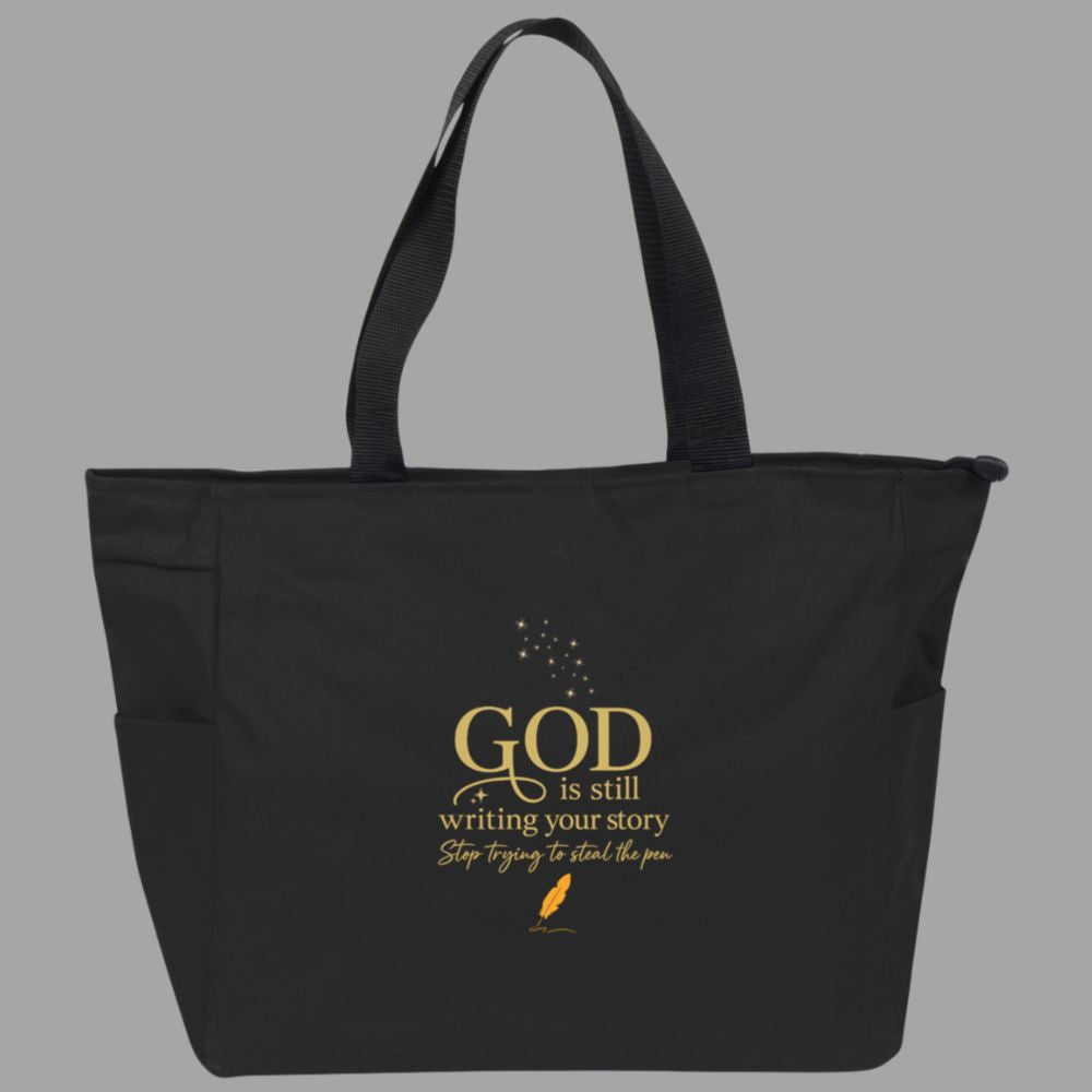 GOD IS Stil Writing Port Authority Essential Zip Tote