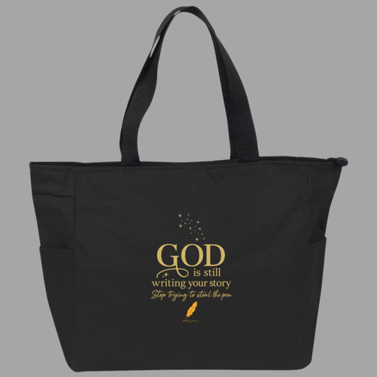 GOD IS Stil Writing Port Authority Essential Zip Tote