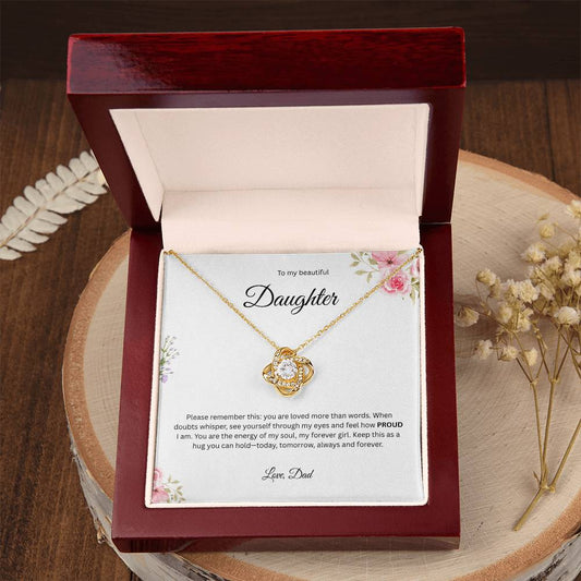 To My Beautiful Daughter - Please Remember This Love Knot Necklace