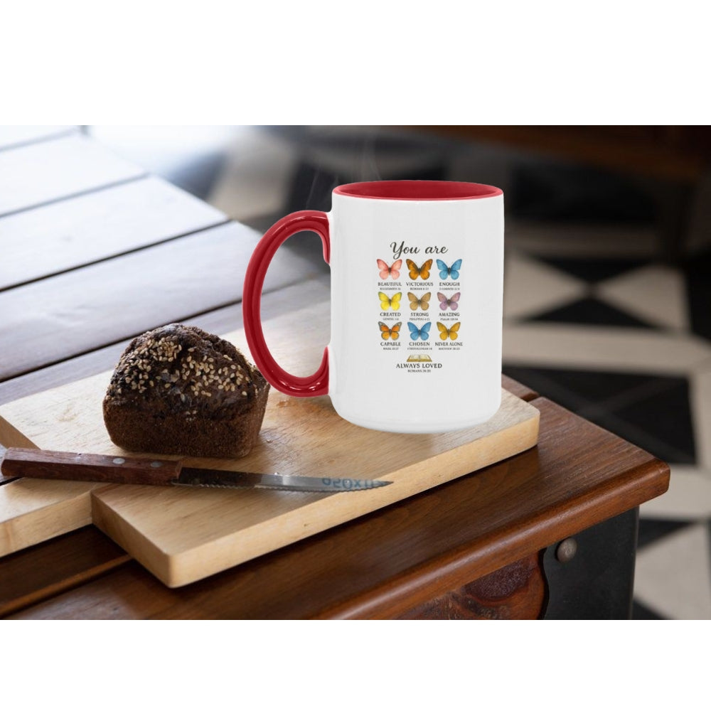 You Ae Loved Accent 15oz White Mug