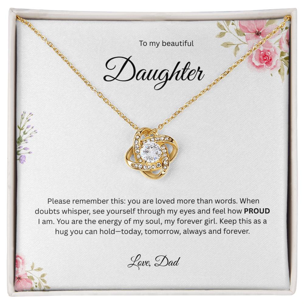 To My Beautiful Daughter - Please Remember This Love Knot Necklace
