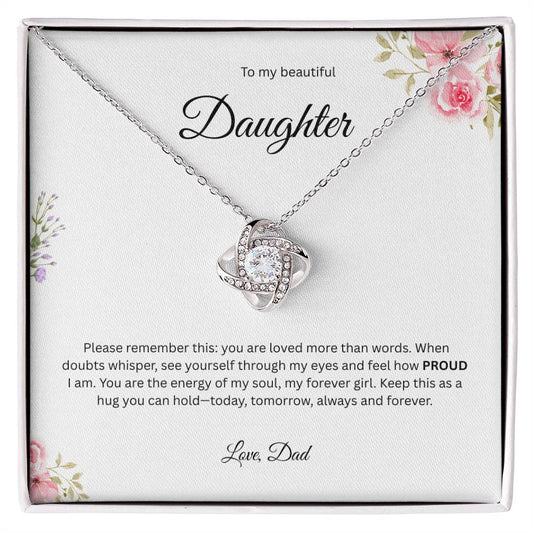 To My Beautiful Daughter - Please Remember This Love Knot Necklace