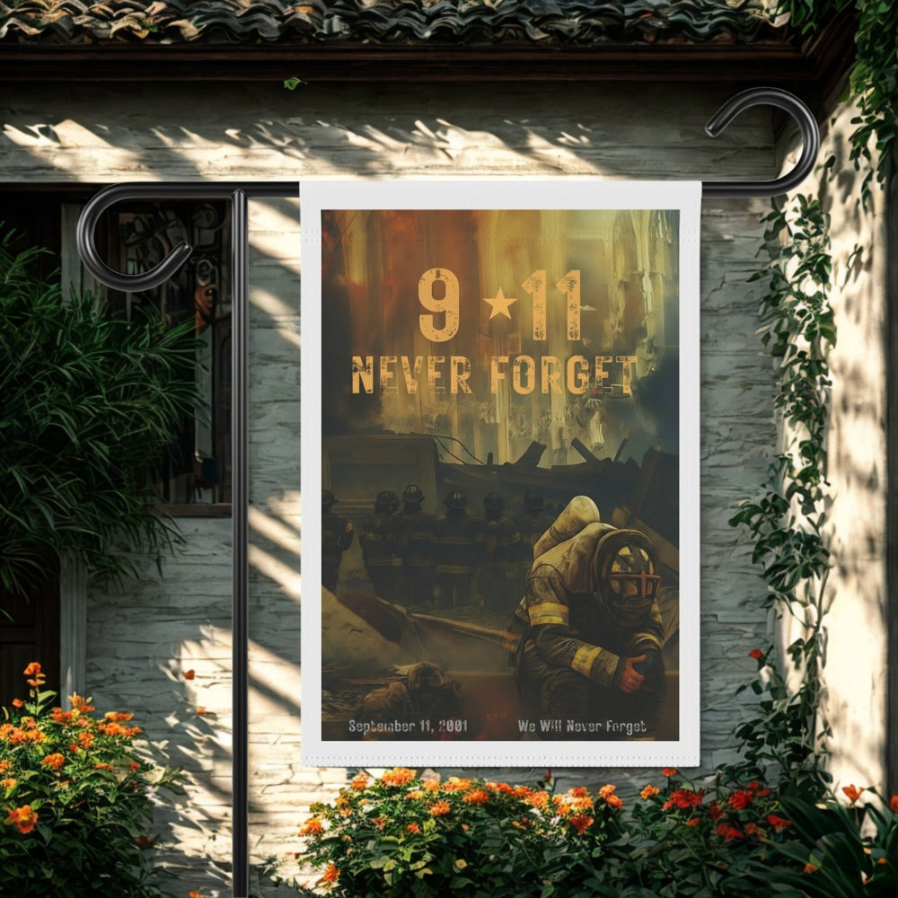 Patriotic Garden Banner 9/11 Never Forget Memorial Flag | Remembrance Decoration